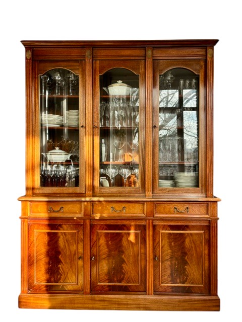 Large 2-body Bookcase In Mahogany Veneer