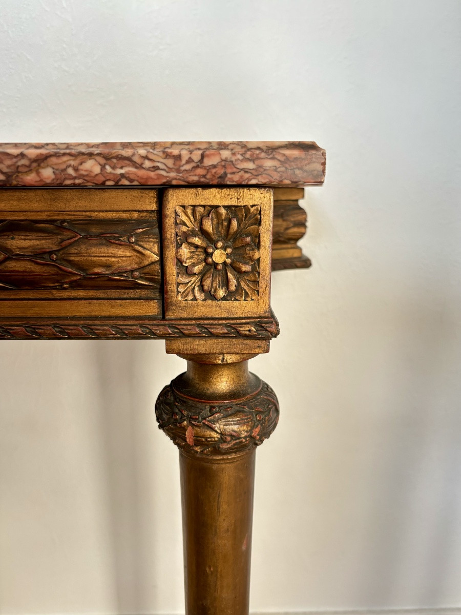 Console De Style Louis XVI - Plateau De Marbre-photo-3