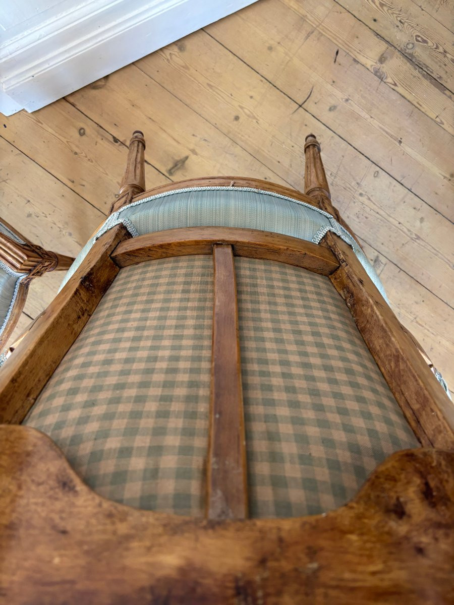 Paire De Fauteuils Estampillés De Porot, Epoque Louis XVI-photo-1