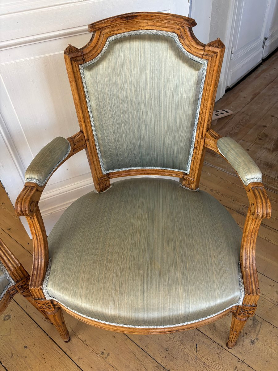 Paire De Fauteuils Estampillés De Porot, Epoque Louis XVI-photo-5
