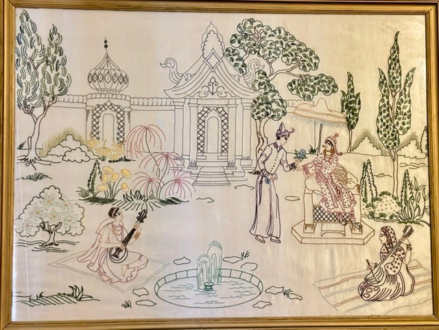 Décors Asiatiques Brodés et Encadrés
