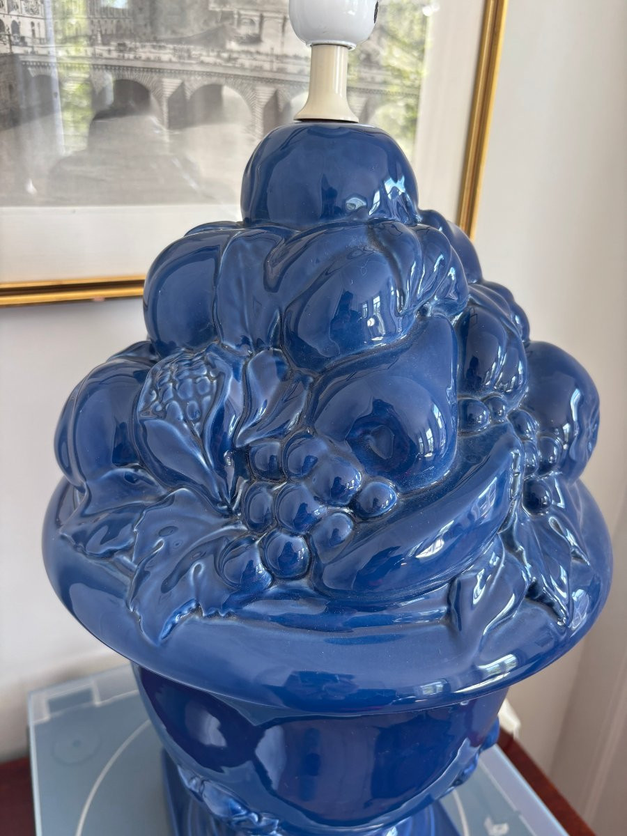 Lampe à poser - Céramique Bleue-photo-3
