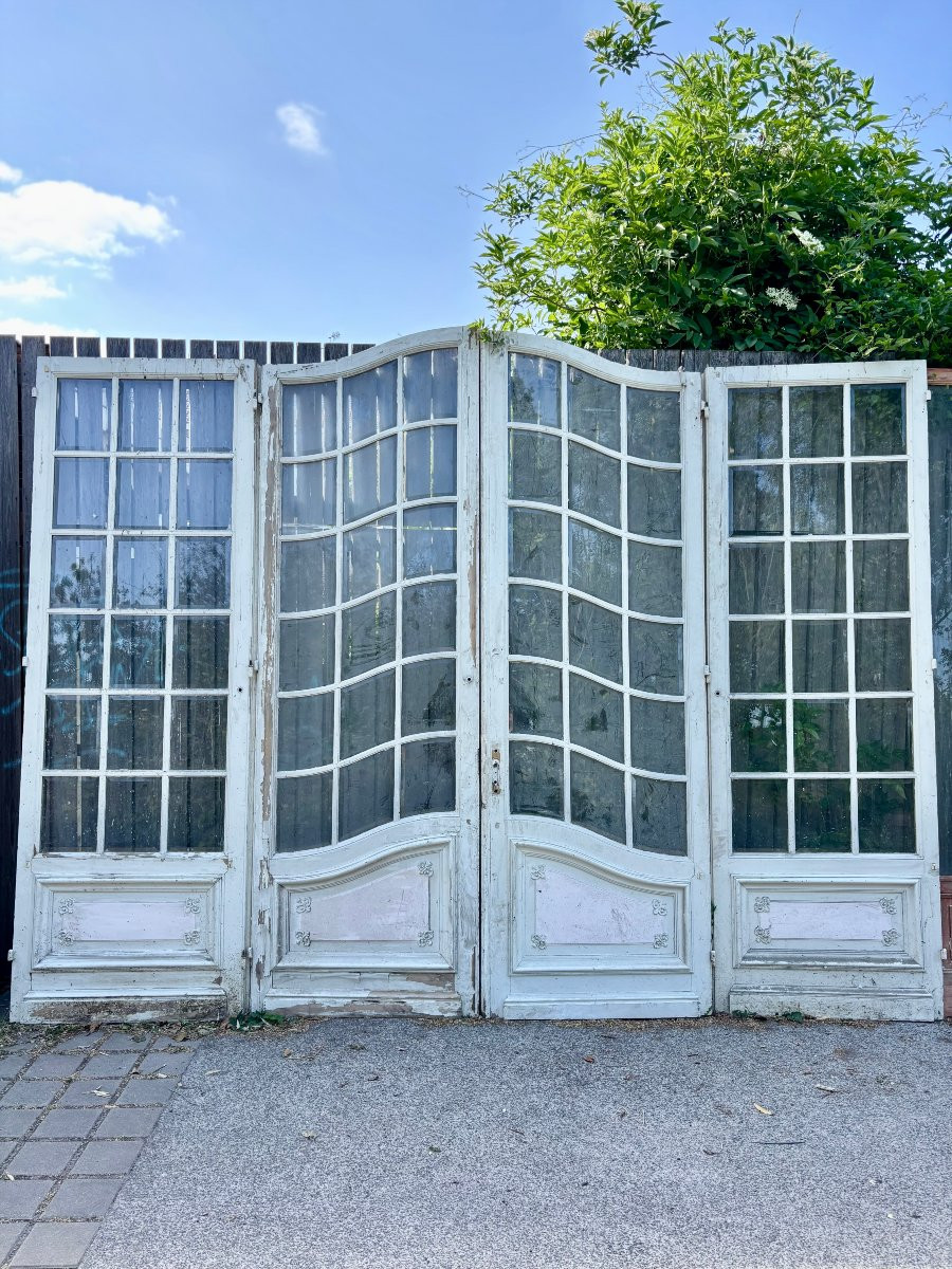Double Portes Vitrées Blanches XVIIIème-photo-2