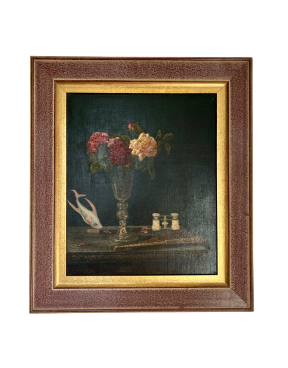 Nature Morte, Huile sur toile Signée