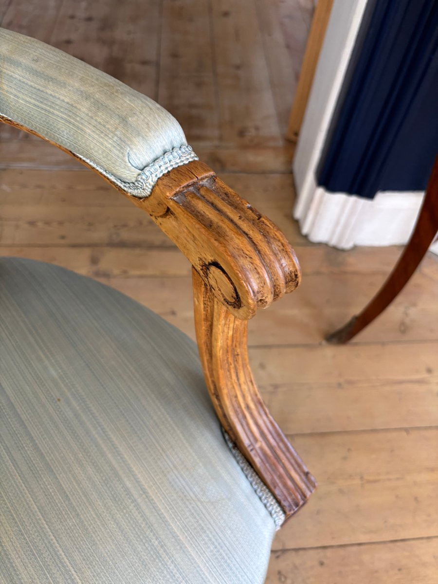 Pair Of Armchairs Stamped By Porot, Louis XVI Period-photo-3