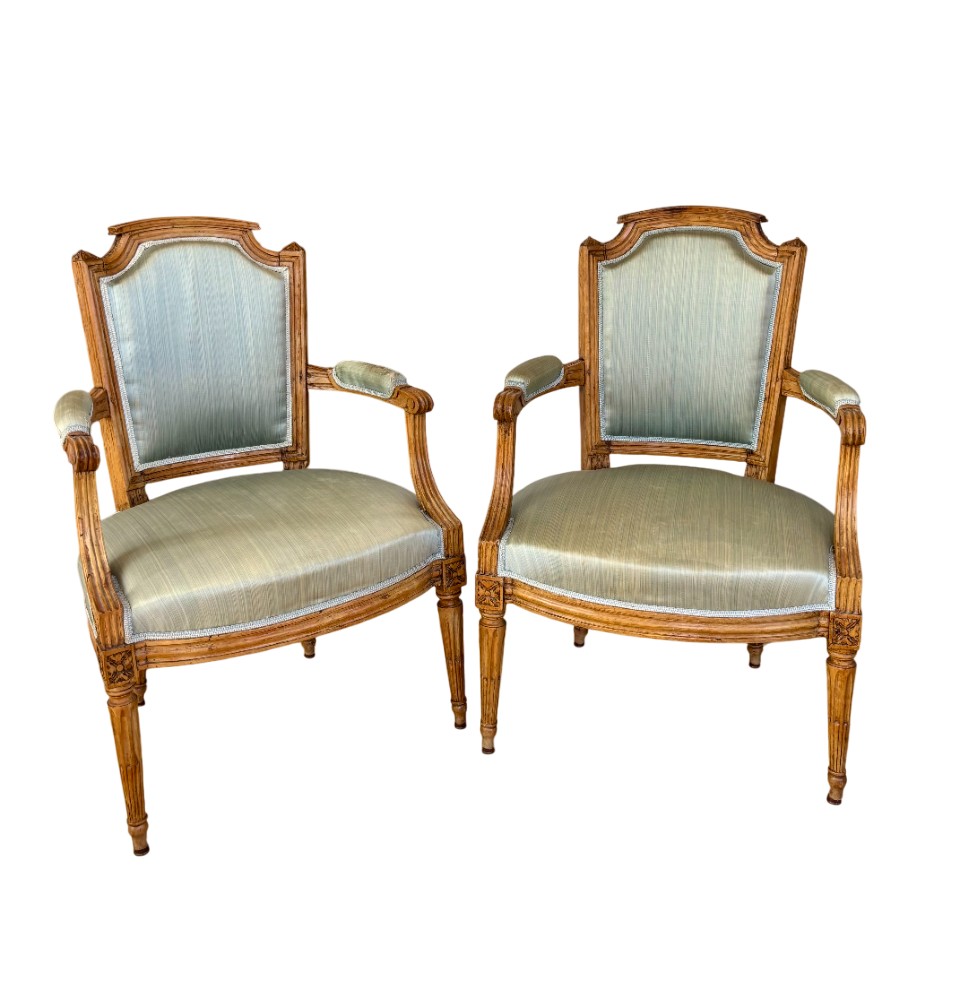 Pair Of Armchairs Stamped By Porot, Louis XVI Period