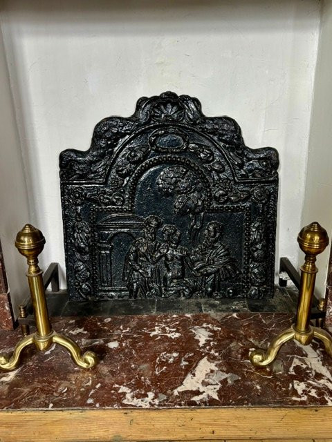 Antique Cast Iron Fireplace Plate-photo-2