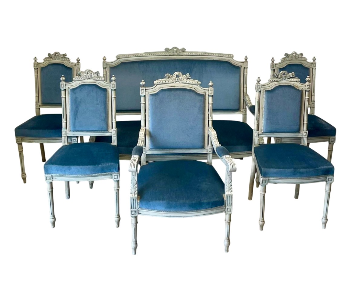 Louis XVI Style Living Room, 6 Pieces