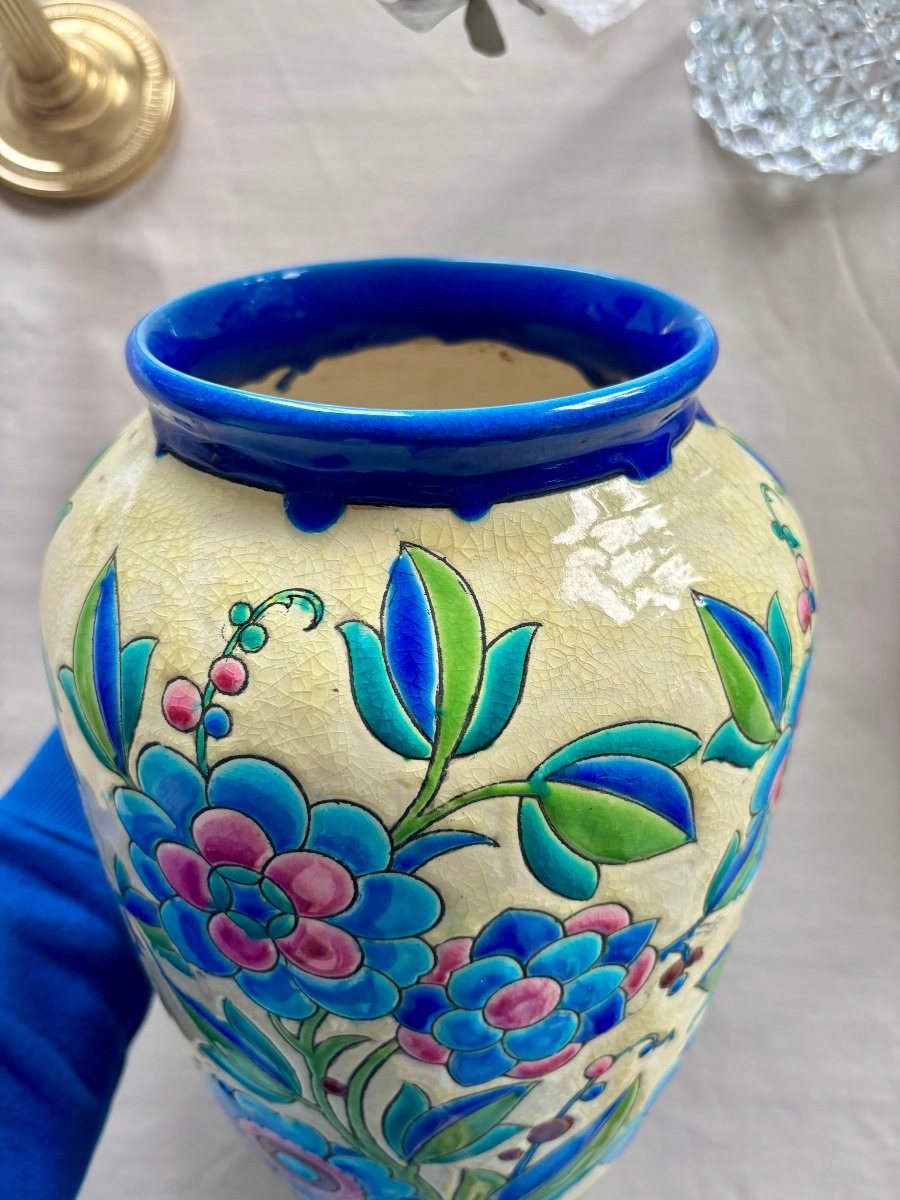Pair Of Keramis Vases (belgium)-photo-3