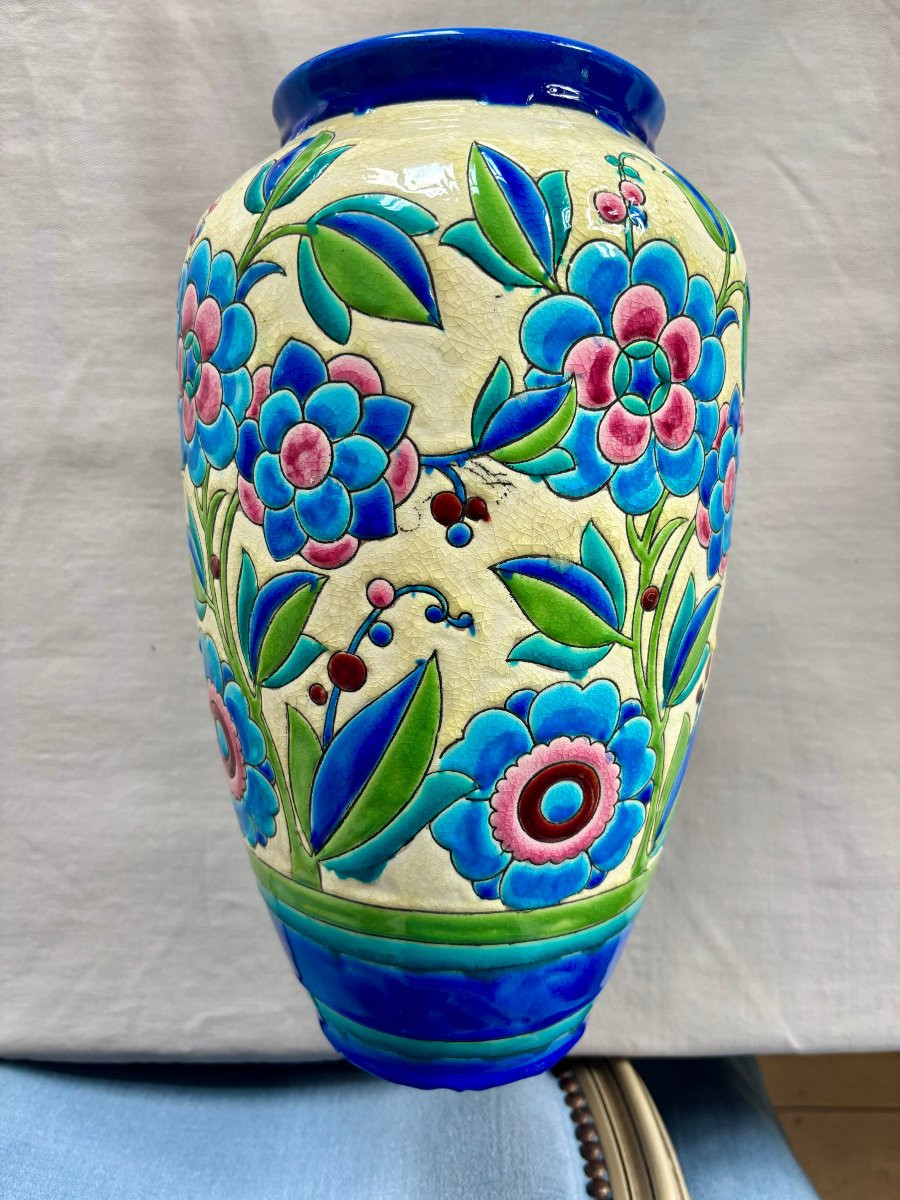 Pair Of Keramis Vases (belgium)-photo-2