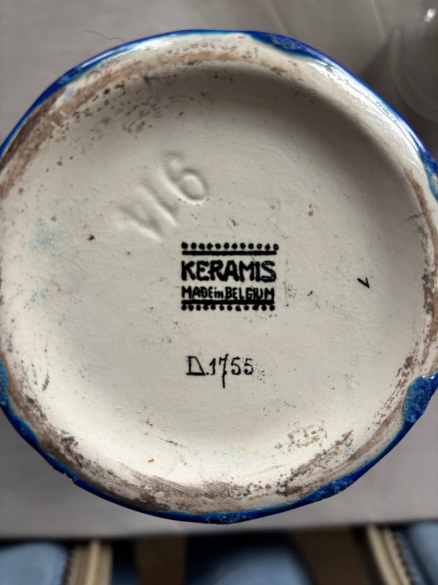 Pair Of Keramis Vases (belgium)-photo-3
