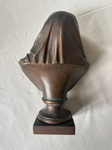 Buste en Bronze signé L.PILET-photo-2