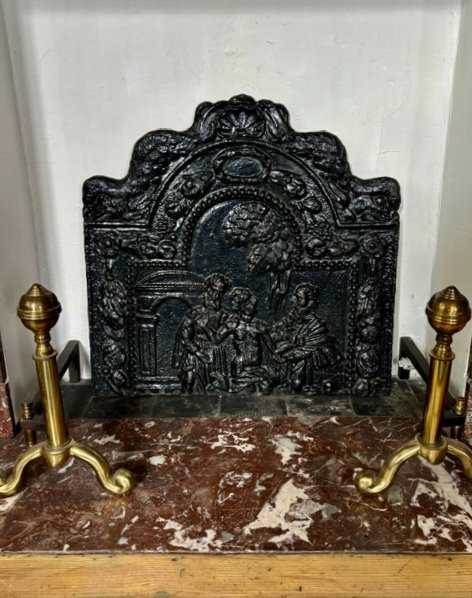 Ancienne Plaque de cheminée en fonte-photo-2