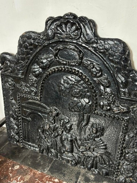 Ancienne Plaque de cheminée en fonte-photo-3
