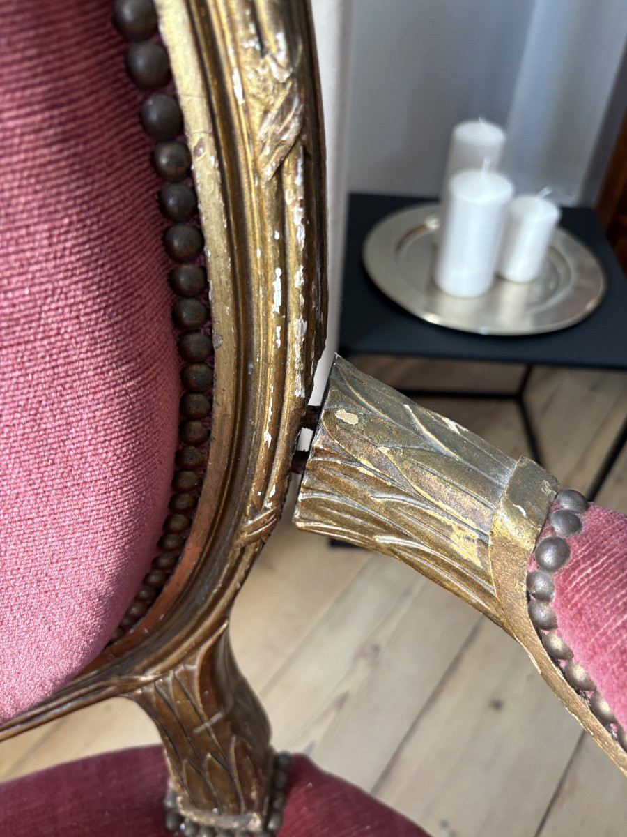 Paire de Fauteuils Médaillon Louis XVI-photo-3