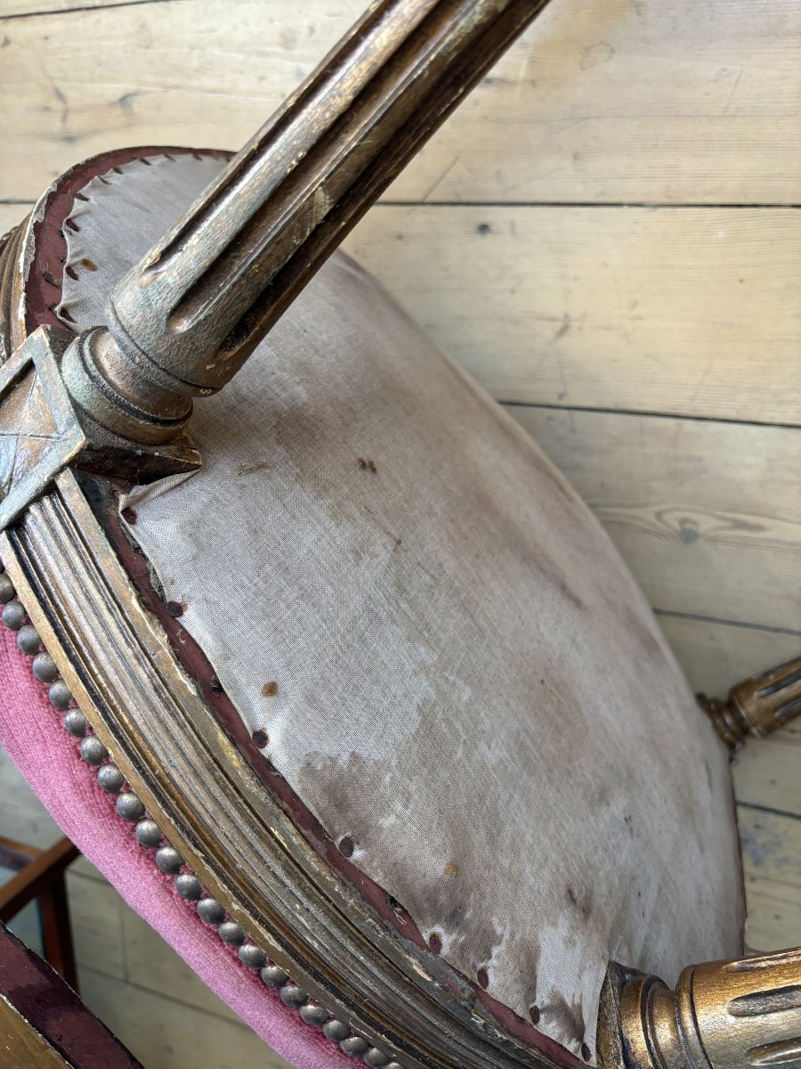 Paire de Fauteuils Médaillon Louis XVI-photo-4