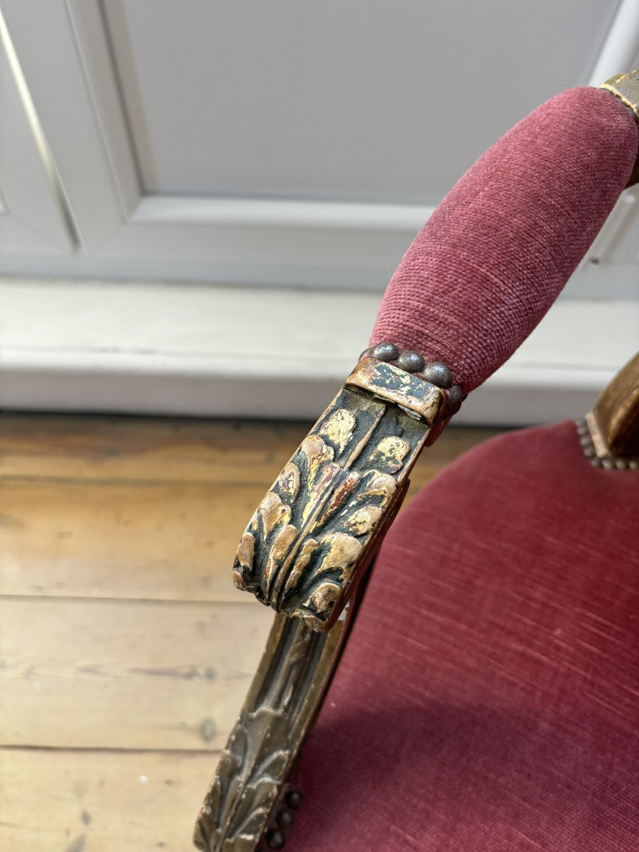 Paire de Fauteuils Médaillon Louis XVI-photo-5