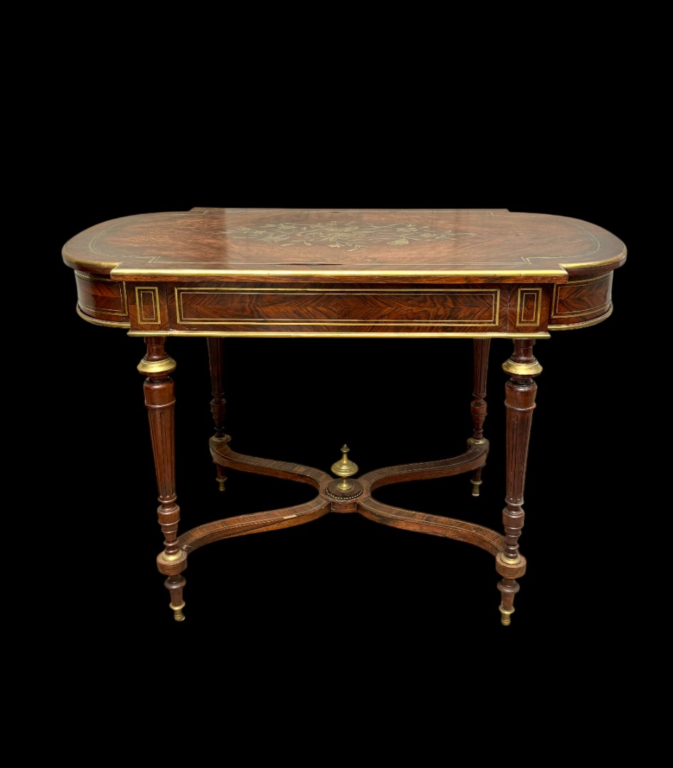 Napoleon III Center Table With Stretcher