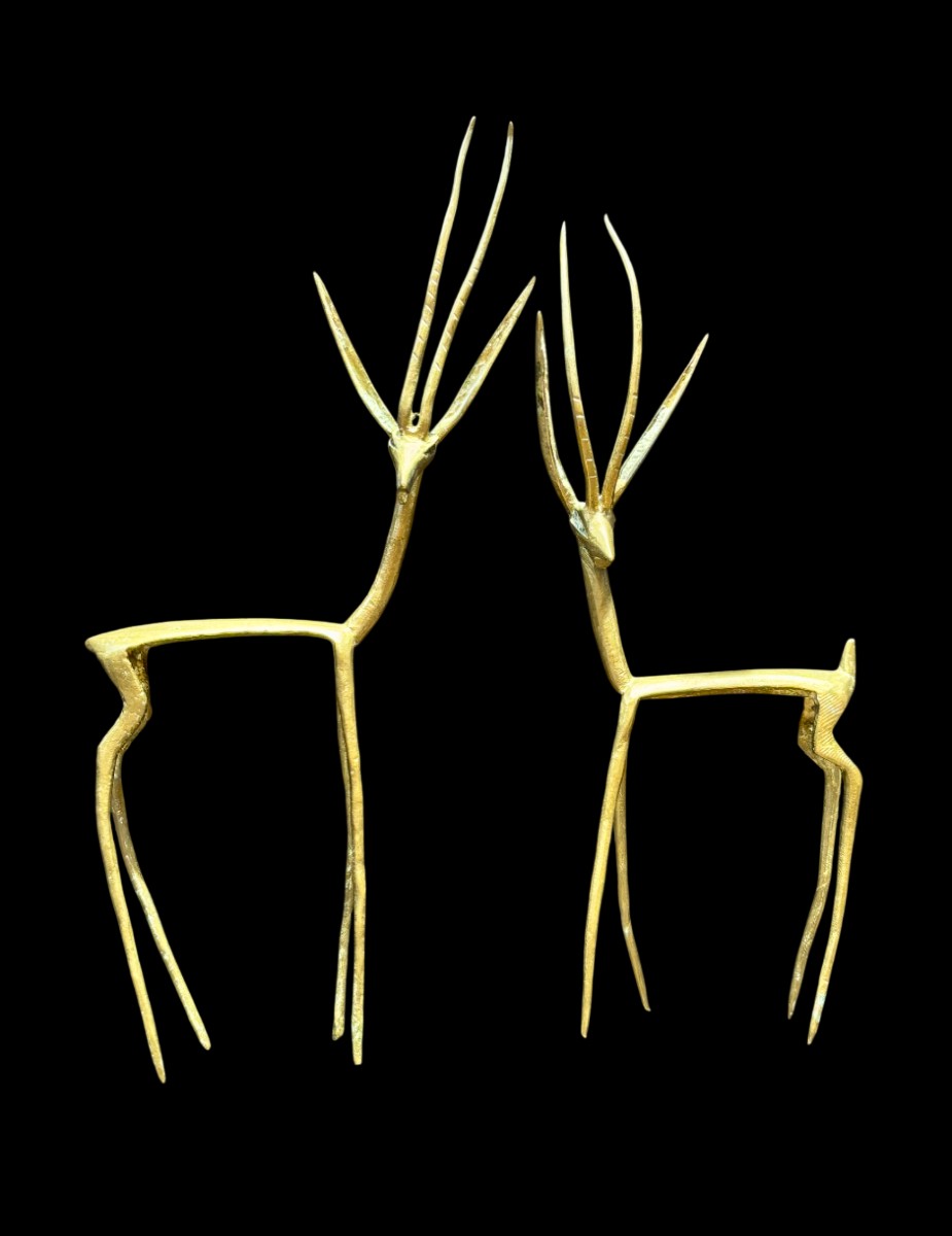 Pair Of Bronze Antelopes