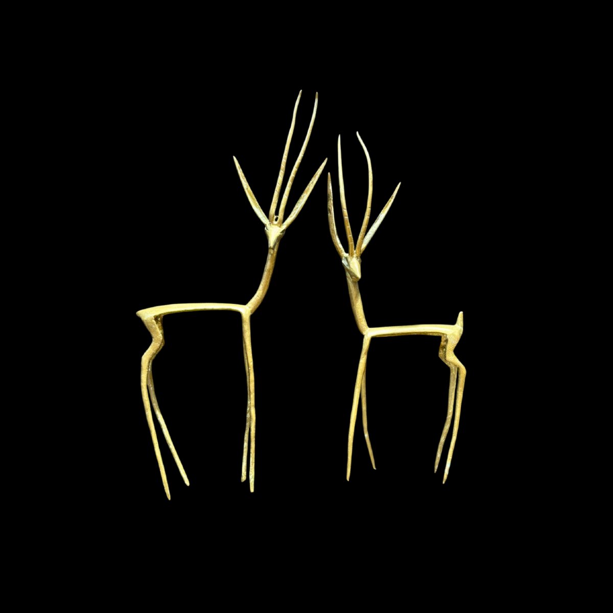 Pair Of Bronze Antelopes