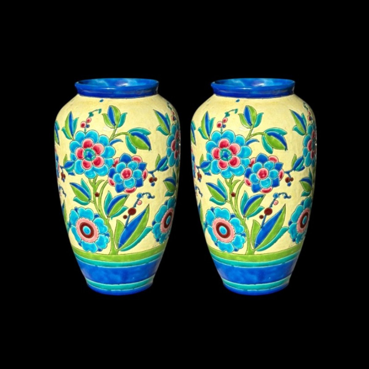 Paire de Vases KERAMIS - Art Déco