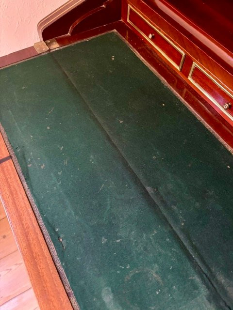 Bureau cylindre à système en Acajou de Style Louis XVI-photo-2