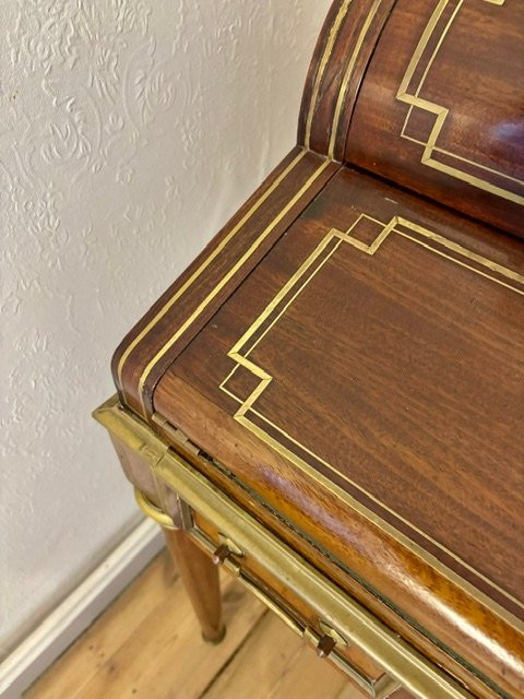 Bureau cylindre à système en Acajou de Style Louis XVI-photo-4