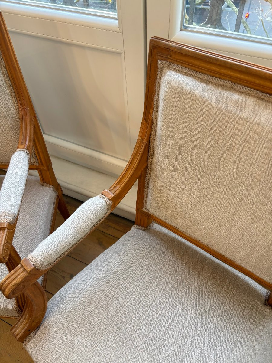 Pair Of Louis XVI Style Armchairs-photo-2