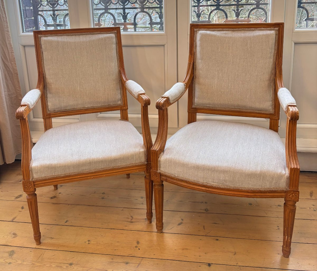 Pair Of Louis XVI Style Armchairs-photo-4