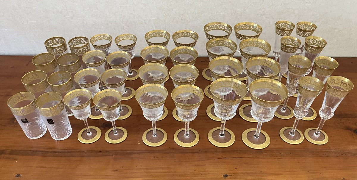 Service en Cristal SAINT LOUIS de 40 verres - Collection "Thistle"-photo-2