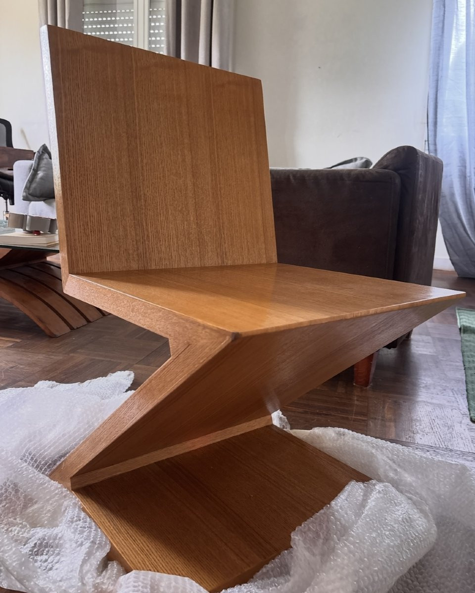 Pair Of "zig Zag" Chairs, Original Model From The 1970s-photo-3