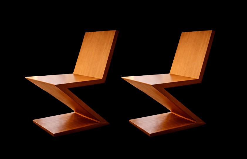 Pair Of "zig Zag" Chairs, Original Model From The 1970s