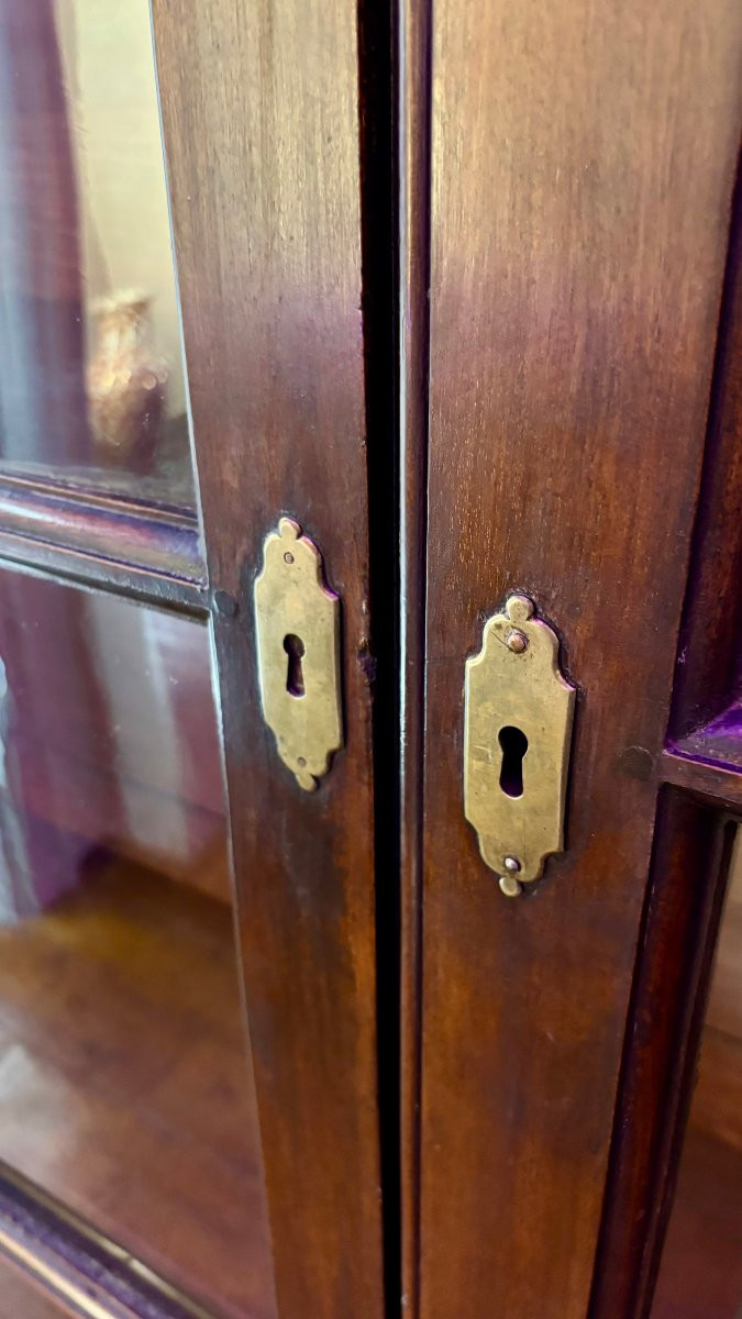 Pair Of George III Mahogany Bookcases / Display Cabinets-photo-1