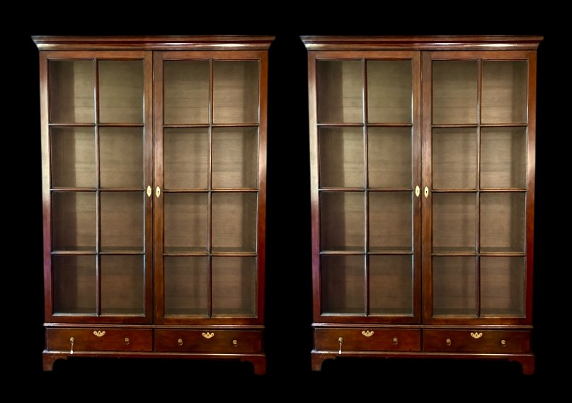 Pair Of George III Mahogany Bookcases / Display Cabinets