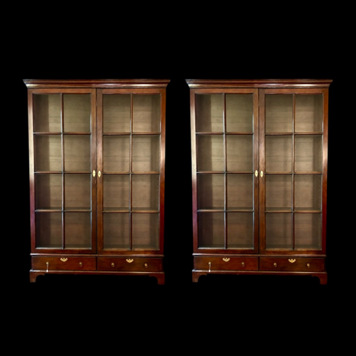 Paire de Bibliothèques / Vitrines en Acajou de style George III