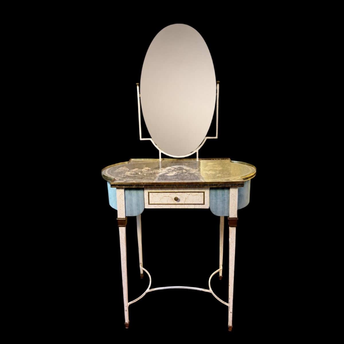 Original Dressing Table - Toile De Jouy Motif Top