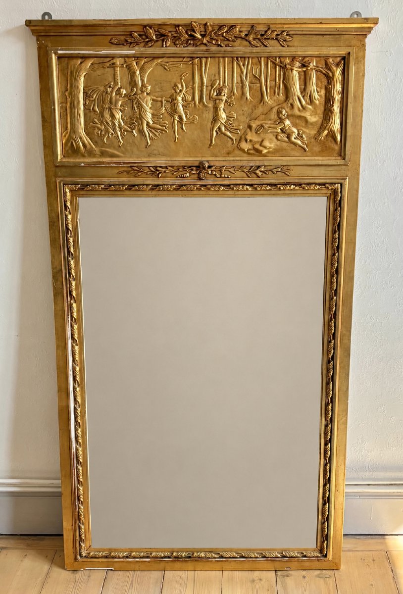 A Gilded Louis XVI-style Trumeau With Unusual Decorations. -photo-2