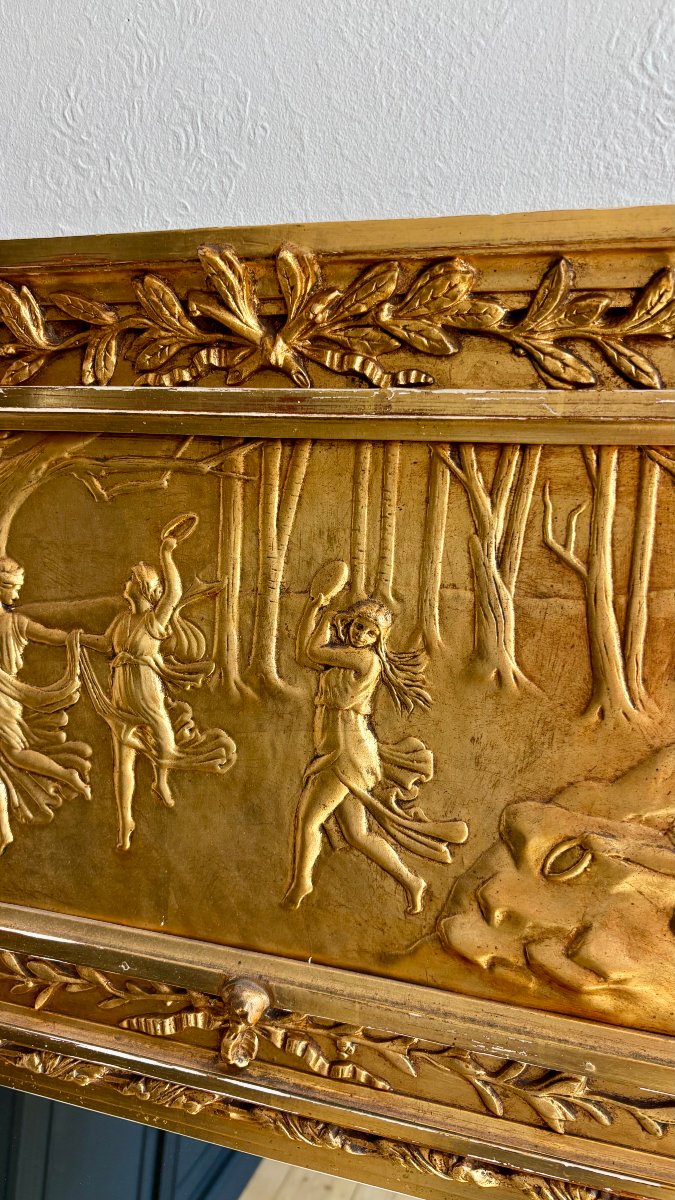 A Gilded Louis XVI-style Trumeau With Unusual Decorations. -photo-3