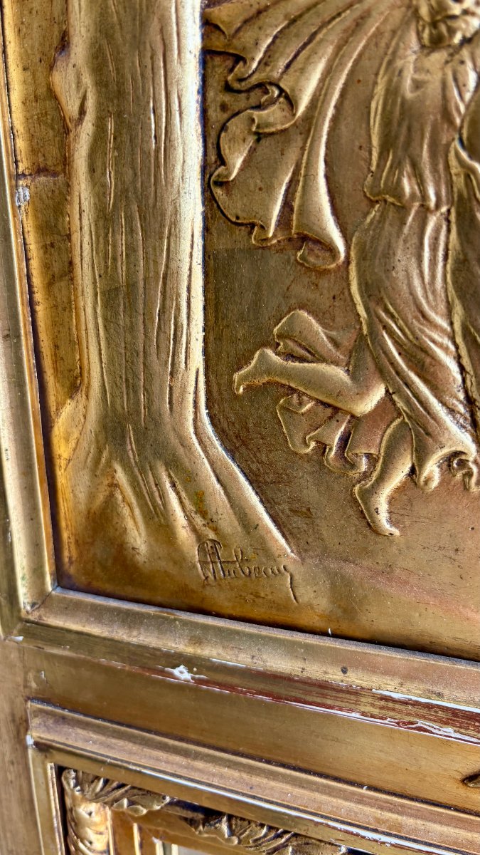 A Gilded Louis XVI-style Trumeau With Unusual Decorations. -photo-4