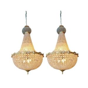 Paire De Lustres Mongolfière 110cm