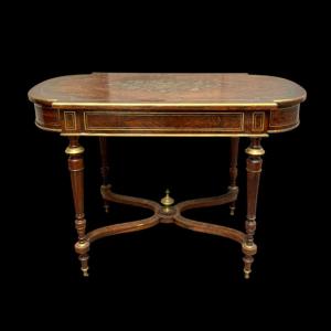 Table de milieu à entretoise Napoléon III