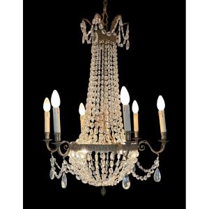 Empire Style Chandelier With Pendants