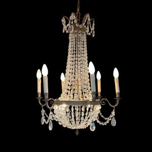 Empire Style Chandelier With Pendants