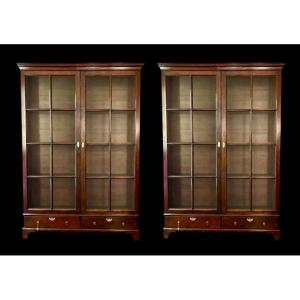 Paire de Bibliothèques / Vitrines en Acajou de style George III