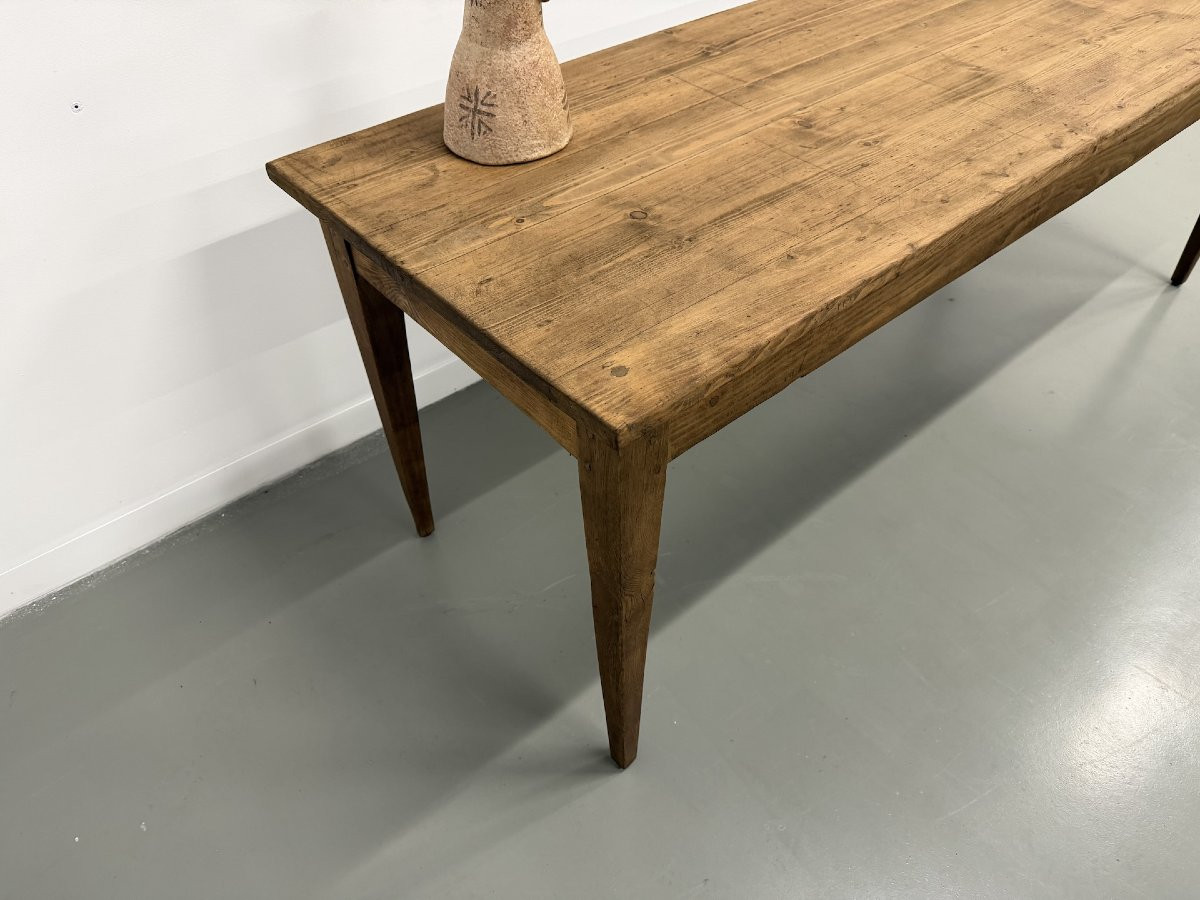 Table de ferme aux pieds fuseaux, années 50-photo-3