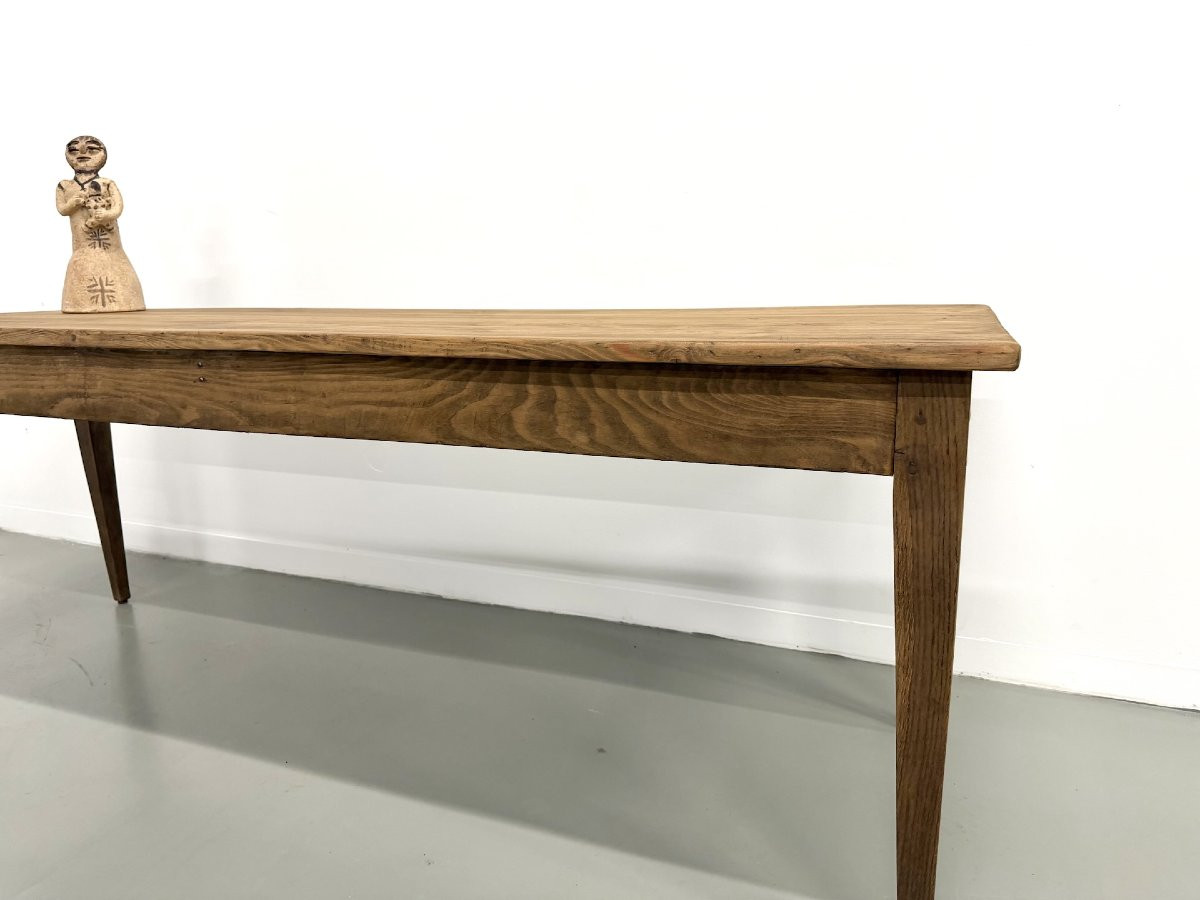 Table de ferme aux pieds fuseaux, années 50-photo-4