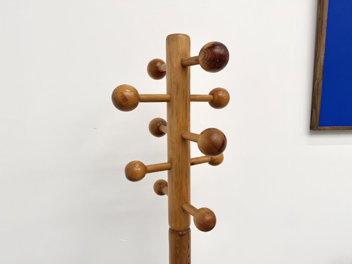 Freestanding Coat Rack In Solid Pine, Les Arcs, 1970s-photo-7