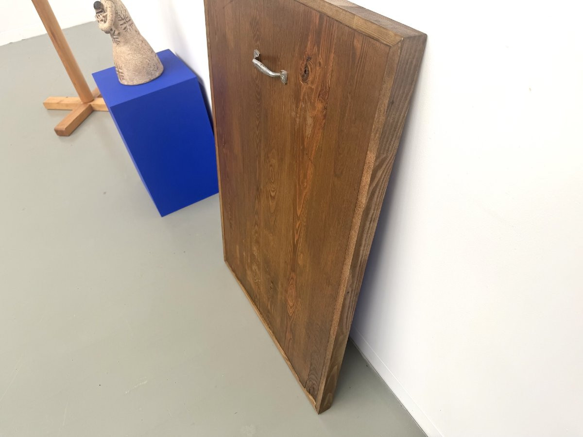 Monochrome Ultramarine Blue Painting, Acrylic On Solid Wood, Pine Frame, 1990s-photo-8