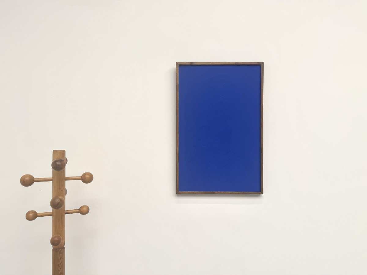 Monochrome Ultramarine Blue Painting, Acrylic On Solid Wood, Pine Frame, 1990s