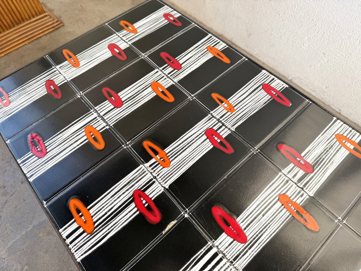 Glazed Ceramic Coffee Table, Robert & Jean Cloutier Zg2, 1970s-photo-7